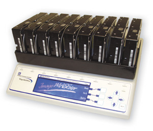 The Wipe MASSter is an advanced hard drive sanitizing device that erases data from 9 hard drives simultaneously at speeds exceeding 3GB/Min